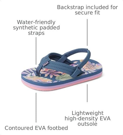 Image of REEF Girls Toddler /Little Kid Ahi Beach Flip Flop, Soft Cushion Footbed, Water Friendly