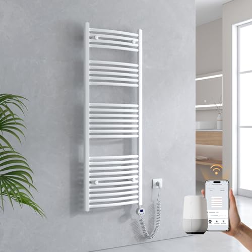 EMKE WiFi Badheizkörper Elektrisch 1400x500 mm - Gebogen...