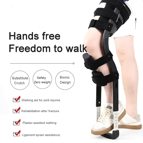 Stampella a mani libere, altezza regolabile, supporta 220 kg, aiuto per la mobilità per il recupero da infortuni, assistenza per camminare