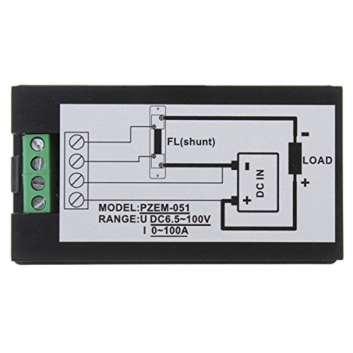 100A DC Digital Multifonction Power Meter Compteur D'Énergie Ampèremètre avec Le Shunt 100A