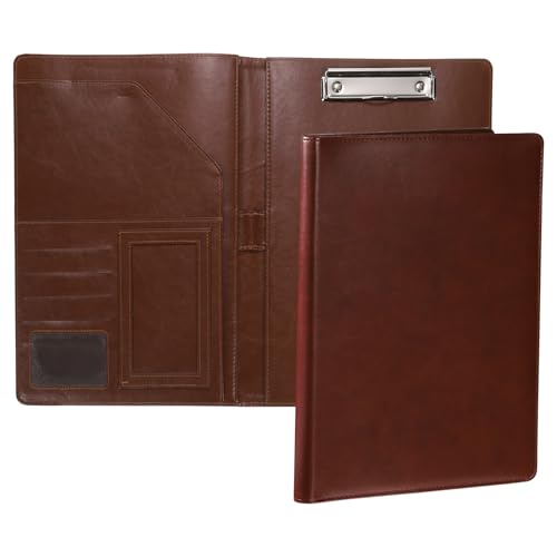 PATIKIL A4 Travail Porte-folio, PU Cuir Pad-folio Organisateur Légal Fichier Fichier Professionnel Clip-board Manche Classeur pour Résumé Entretien, Rouge