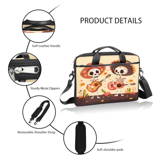 Bolso para portátil con diseño Mexican Skeletons para laptop 15'' miniatura 4