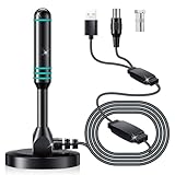 テレビアンテナ 【2025新設計】 XINGA 室内アンテナ 地デジアンテナ 強化モデル500KM 受信範囲 4K HDTV 360° 全方位受信 高感度受信増幅器 接続簡単 無料視聴 USBタイプ 防水 強力電界 屋外/屋内対応 小型 UHF VHF対応 image