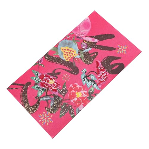 GARIOUANS 風刺繍製祝儀袋 結婚式用赤色マネー封筒 大容量で実用的な製おしゃれ祝儀袋 ブライダルパーティーの装飾に
