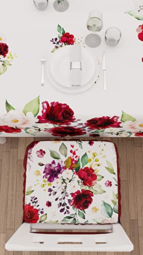PETTI Artigiani Italiani - Cuscini per Sedia Cucina con Elastico da 2 Pezzi, Copricuscini Sedia in Microfibra con Elastico, Cuscini Coprisedia con Molla Disegno Floreale-07 100% Made in Italy - Immagine 3
