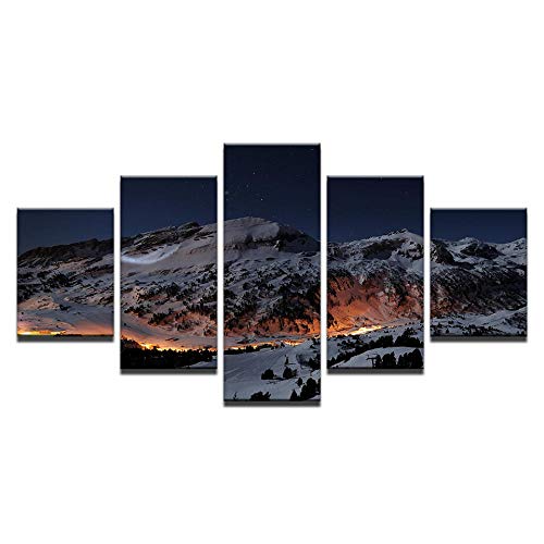 Impression sur toile 5 pièces montagne : créez une ambiance nature et zen dans votre salon