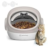 RFID Cat Feeder with Collar Sensor, Timed Auto Pet Feeder for Multi-Cat Households, 4 Feeding Modes, Suitable for Both Wet and Dry Food (Beige for 2 Collar)