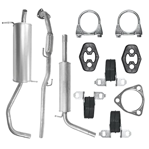 POLMOstrow Auspuff Kollektorrohr und Mitteltopf und Endtopf für VW Polo 4 IV 9N 1.2 Fließheck 2001-03.2006