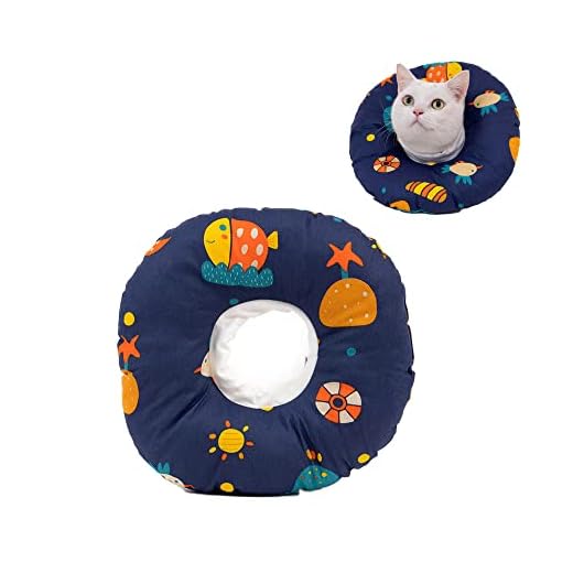 WSNDM Husdjur Återhämtning Krage, Skydd för Katt Valpar, Kattunge Mjuk Skyddande Halskrage, Anti-Bett Slicka Kirurgi Sårläkning, Efter Operation Justerbar Läkning Elizabeth-Krage Bekväm Bomull