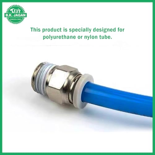 Image of B K JAGAN & CO 1 /2 inch Male Connector Air Push Type Pneumatic Fittings (Pack of 5pcs) (1 /2 inch x 10 mm)