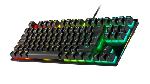 KOVAR USB Gaming TKL tastiera, RGB illuminato, interruttore meccanico Outemu Red, anti-ghosting, layout tedesco PC/MAC/Android - Tastiera gaming - Immagine 1