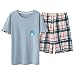 Produktbild Herren Schlafanzug Sommer Atmungsaktiv Cool Haushalt Kleidung Rundhals Shorts Kurzarm Home Suit Warm Nachtwäsche Gr. XXX-Large, 2