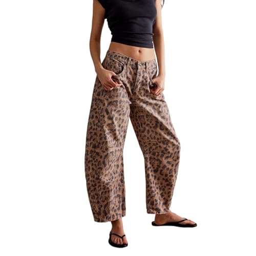 Women's Casual Loose Jeans Street Retro Mid Waist Casual Pants Fashionable Pants