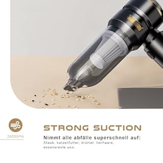 KITBEZN Aspirabriciole Senza Fili, 26KPA Aspirapolvere per Auto Portatile, 4 in 1 Mini Aspirapolvere Potente, Aspirapolvere Portatile per Auto, Divano, Animale Domestico, Cucina