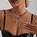 Chunky Heart Choker Necklace for Women,Vintage Irregular Beads Clavicle Necklace Punk Style Layered Tassel Necklaces Y2K Fashion Jewellery (Silver2)