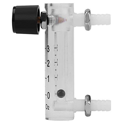 Gasdurchflussmesser, Gas Flowmeter 0-3LPM Durchflussmesser mit Regelventil für Sauerstoff/Luft/Gas usw,Druck≤ 0,6 MPa,mit 8 mm Widerhaken