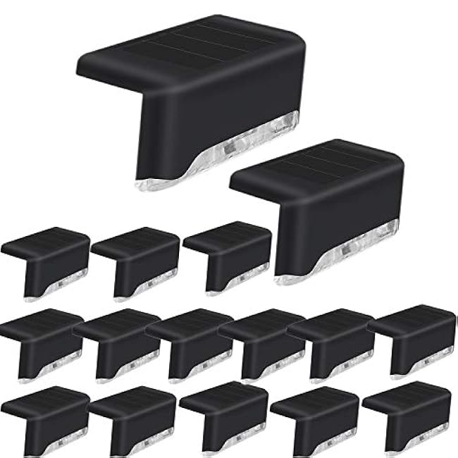 16 Pack Solar Deck Lights,The LED Lights for Outdoor, Waterproof Solar LED Lights for Deck, Step, Railing, Wall, Patio, Garden, Stair, Yard and Driveway Path (Cool White)