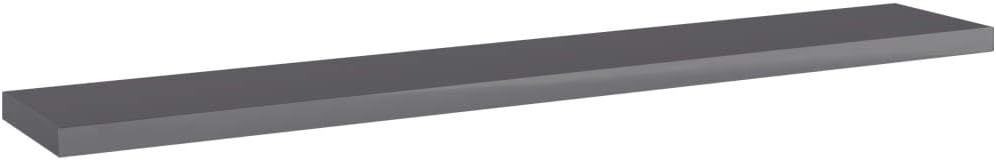 FAMIROSA 4PCS Bookshelf Boards Book Storage Shelf Replacement Panel Display, High Gloss Gray 23.6"x3.9"x0.6" Engineered Wood
