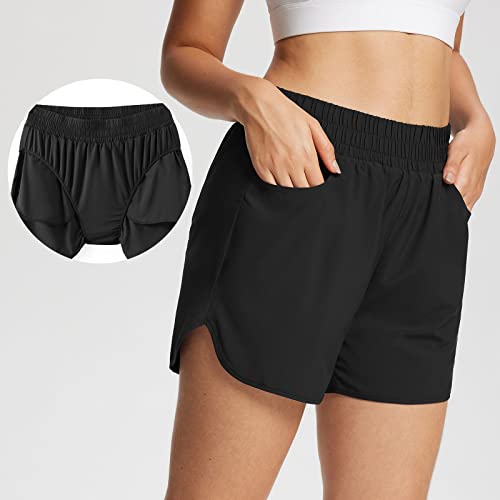 BALEAF Shorts de corrida atléticos leves femininos de 7,6 cm, shorts de treino de secagem rápida com