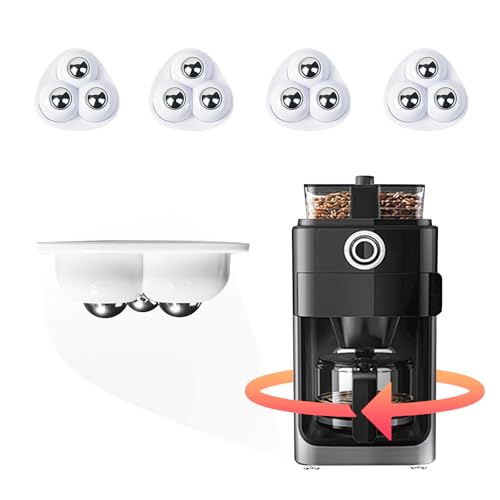 Image of Self Adhesive Appliance Sliders 4 Pack Kitchen & Furniture Rollers | Move Small Appliances Easily 360 Glide No Tools Peel Stick 12lbs Per Wheel