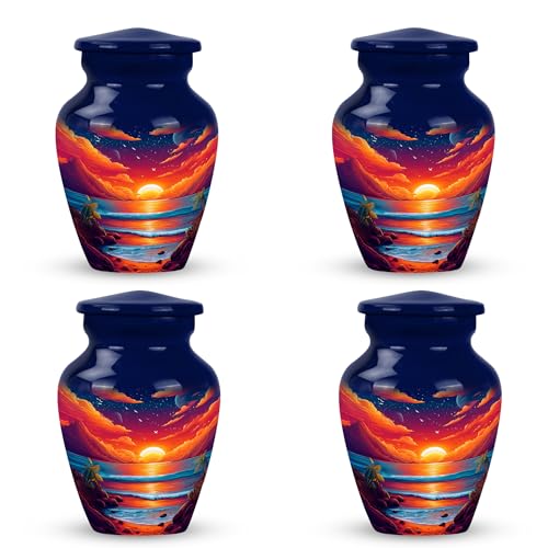 Image of Beach Urn Unique Urn for Adult Ash 3 Inch 4 Qty | Funeral Cremation Urns for Ashes Memorial Urns for Human Ashes