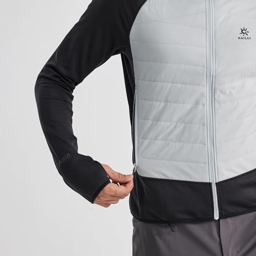 Image of KAILAS Men's Puffer Winter Down Jacket Hooded Packable Lightweight Coat Short Jacket Hiking Ski Travel Primaloft Cotton