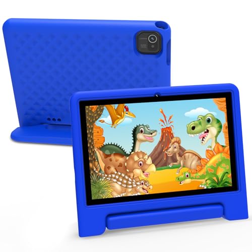 Image of Kids Tablet 10 inch, Android 13 Tablet for Kids with Google Kids Space, Pre-Installed Educational Apps and Parental Control, Gift for Kids, 2+32GB Storage, 5000mAh, EVA Case (Blue)