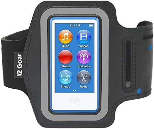 i2 Gear Adjustable Armband Compatible with iPod Nano 8th and 7th Generation Devices (Black)