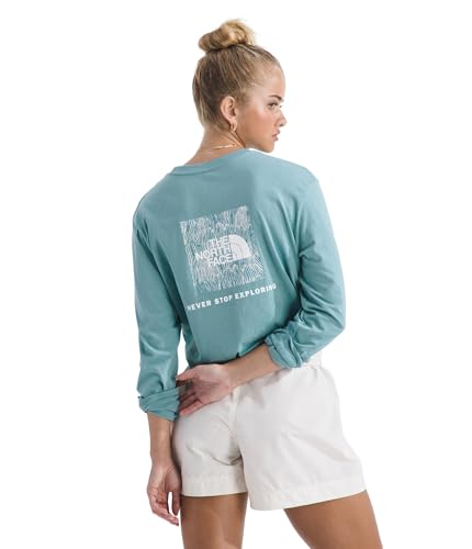 THE NORTH FACE Women's Evolution Box NSE Fill Long-sleeve Tee | Regular Fit Cotton Shirt With Logo Graphic