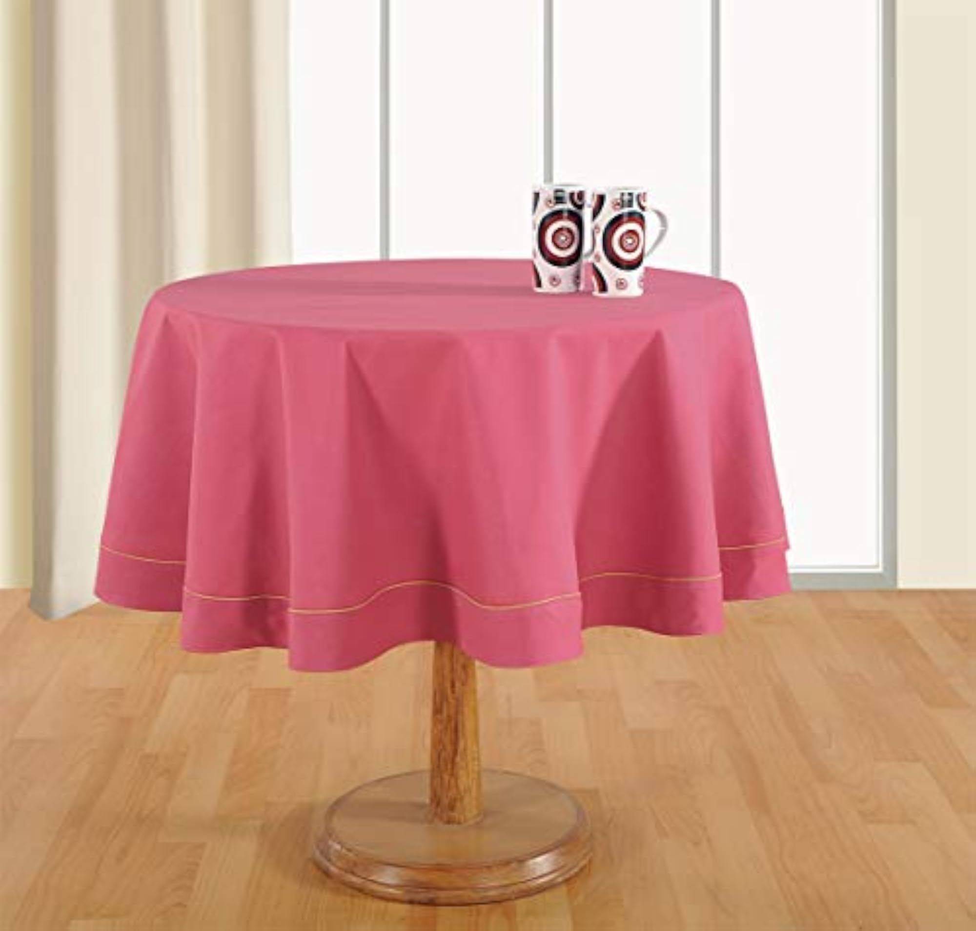 Plain Multipurpose Cotton Round Table Cover for 6 Seater
