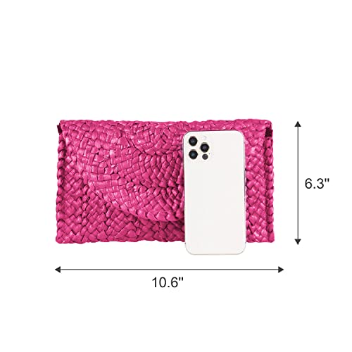 Freie Liebe Straw Clutch Purses for Women Summer Beach Bags Envelope Woven Clutch Handbags by Freie Liebe - Image 2
