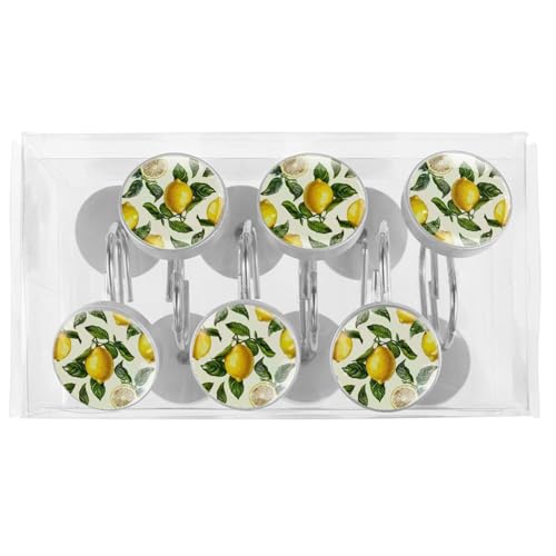 Crochets rideau douche verre cristal jaune faits main d'exception x12 - 6