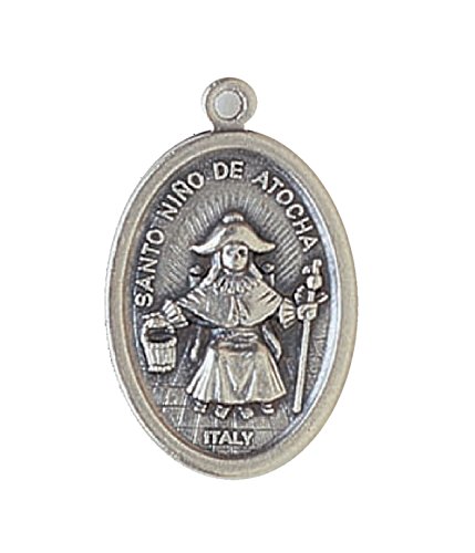 bomap Lot of 6 Religious Medals from Italy - Silver Stone + ring (Nino de Atocha)
