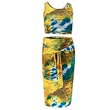Deux Pieces pour Femme Nouée À La Taille Soiree Grande Taille 2 Pieces Femme Souple Sleeveless Chic Tie and Dye Mince Été Polyester Mariage Rose Vif