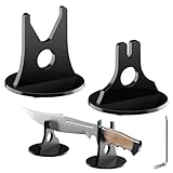 Cosmos Knife Display Stand - Acrylic Desktop Single Knife Display Stand Holder Desk Rack for Blade Collection Protection in Home Kitchen Cabin Décor (Black)