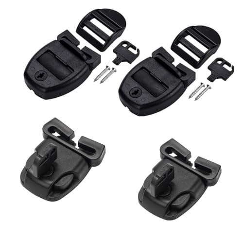 Spa Hot Tub Cover Clips, 4PCS Spa Tub Cover Clip Replacement Kit, Hot Tub Cover Latches Clip Lock for Cover Straps with Keys for Spa Cover Straps (Black)