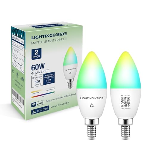 Lightinginside Matter Candelabra Smart LED Bulb 60W RGBCW