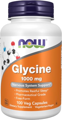 Image of NOW Foods Supplements, Glycine 1,000 mg Free-Form, Neurotransmitter Support*, Veg Capsules, 100 Count (Pack of 12)