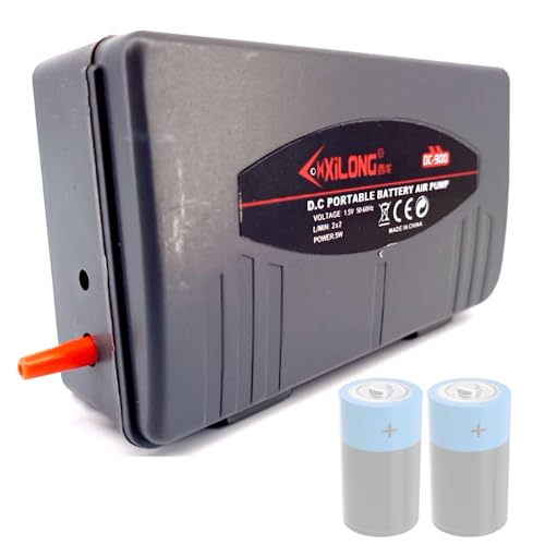 Compressor a pilha para aquário e Iscas de pescaria - Útil em Viagens ou Quedas de Energia - Cód.Com