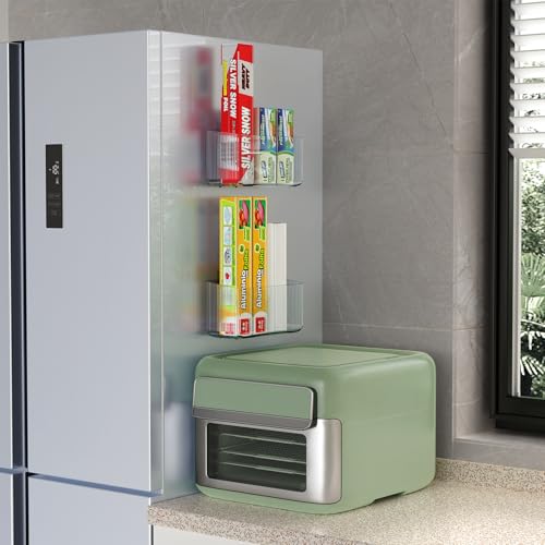 MaraFansie 4 Pack Over Cabinet Organizer Storage Lid Organizer Caddy Space Saver No Drilling Adhesive Hook Over Door Organizer, Clear Gray by MaraFansie - Used condition - Image 5
