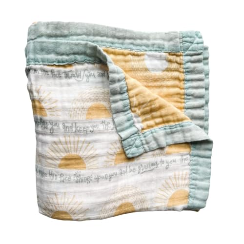 Image of Scripture Blessing Blanket | Toddlers Double Sided Muslin Blanket | Super Soft Swaddle Blanket with 6-Layers | Luxury, Breathable Toddler Essentials for Girls and Boys | 47 inch X 47 inch