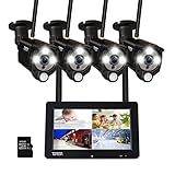 [2K&2-Way Audio&Floodlight] Tonton Portable LCD Security Camera System Wireless,7' IPS Touchscreen...