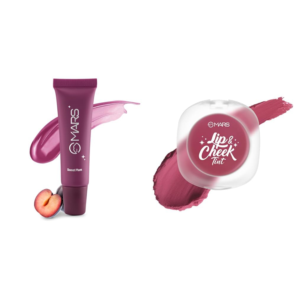 MARS Lippy Top Hydrating Lip Gel 10ml 05-SWEET PLUM MARS Lip Cheek Tint for Bold Pop Color 2.8 gm 01-Dusty Rose - Trust Your Heart-picture-31