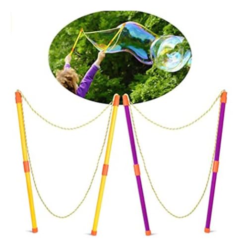 UEAVOID 2 Pares Varita de Burbujas Gigante,Fabricante de Burbujas Gigantes,Varita para Hacer Pompas,Burbuja Juguetes para niños,Grandes Juguetes de Varita de Burbujas