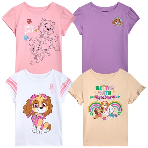 Nickelodeon Paw Patrol Skye Everest Liberty Girls Shirts - 4 Pack