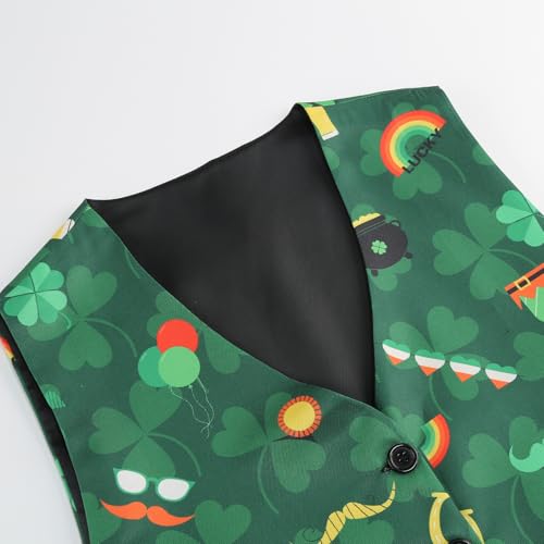 Image of yolsun Men's Mardi Gras Vest 3D-Print Festival Party Holiday Waistcoats Mardi Gras Outfit