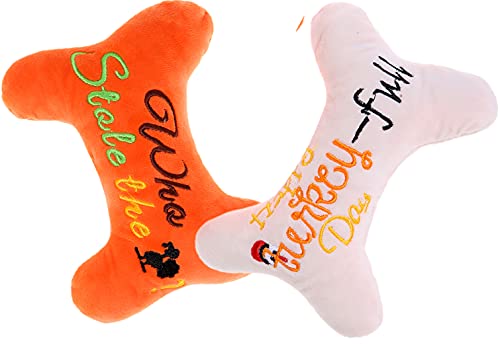 Juguete para perro de Acción de Gracias, paquete de 2 juguetes chirriantes para perros pequeños