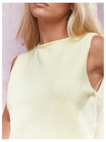 Milumia Women's Crew Neck Sleeveless Sweater Vest Solid Knitted Pullover Casual Loose Fit Tank Tops4