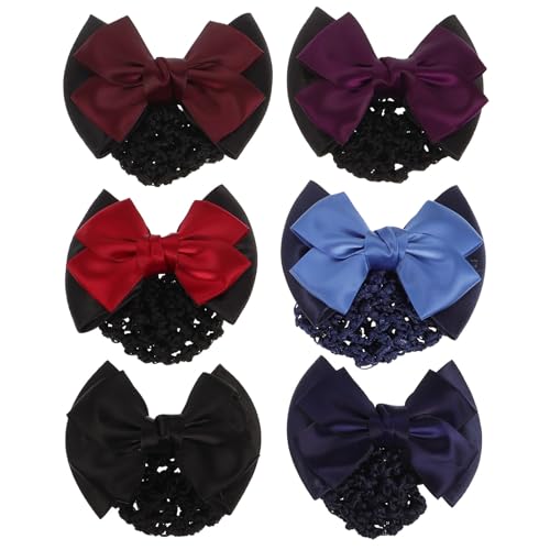 Redecilla pelo mujer moño elegante pinzas elásticas tejido trabajo fiesta pack 6