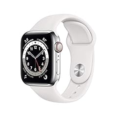 Apple Watch Series 6 (GPS + Cellulare, 40MM) Cassa In Acciaio Inossidabile Argento con Cinturino Sport Bianco (Ricondizionato)
